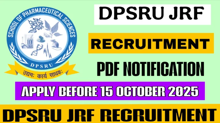 DPSRU JRF RECRUITMENT