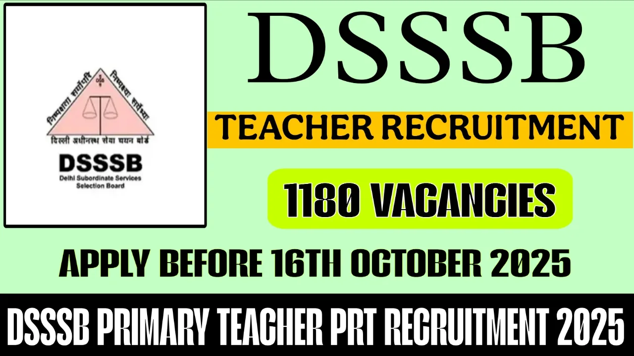 DSSSB PRIMARY TEACHER RECRUITMENT 2025